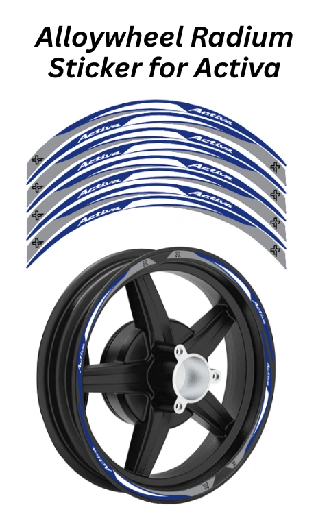Alloy Wheel Radium Sticker Compatible with Activa | Printed In Premium Radium with FPF (Fade Protection Film), Waterproof, Precut Sticker, Pack Of 1